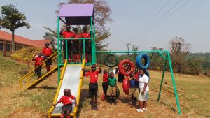 Children on the new playground